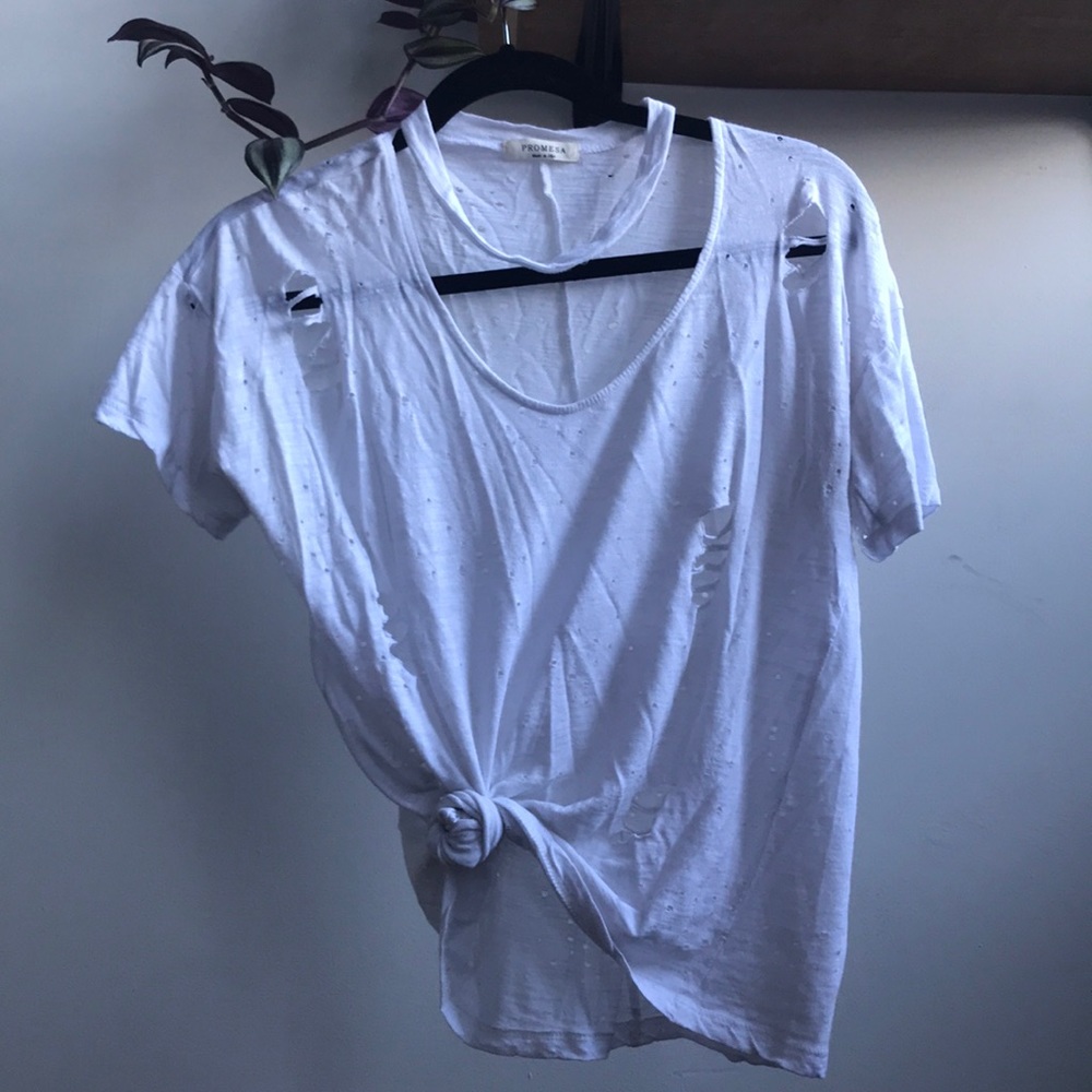 DONATING TODAY💕12th Tribe Destroyed Cut Out Tee